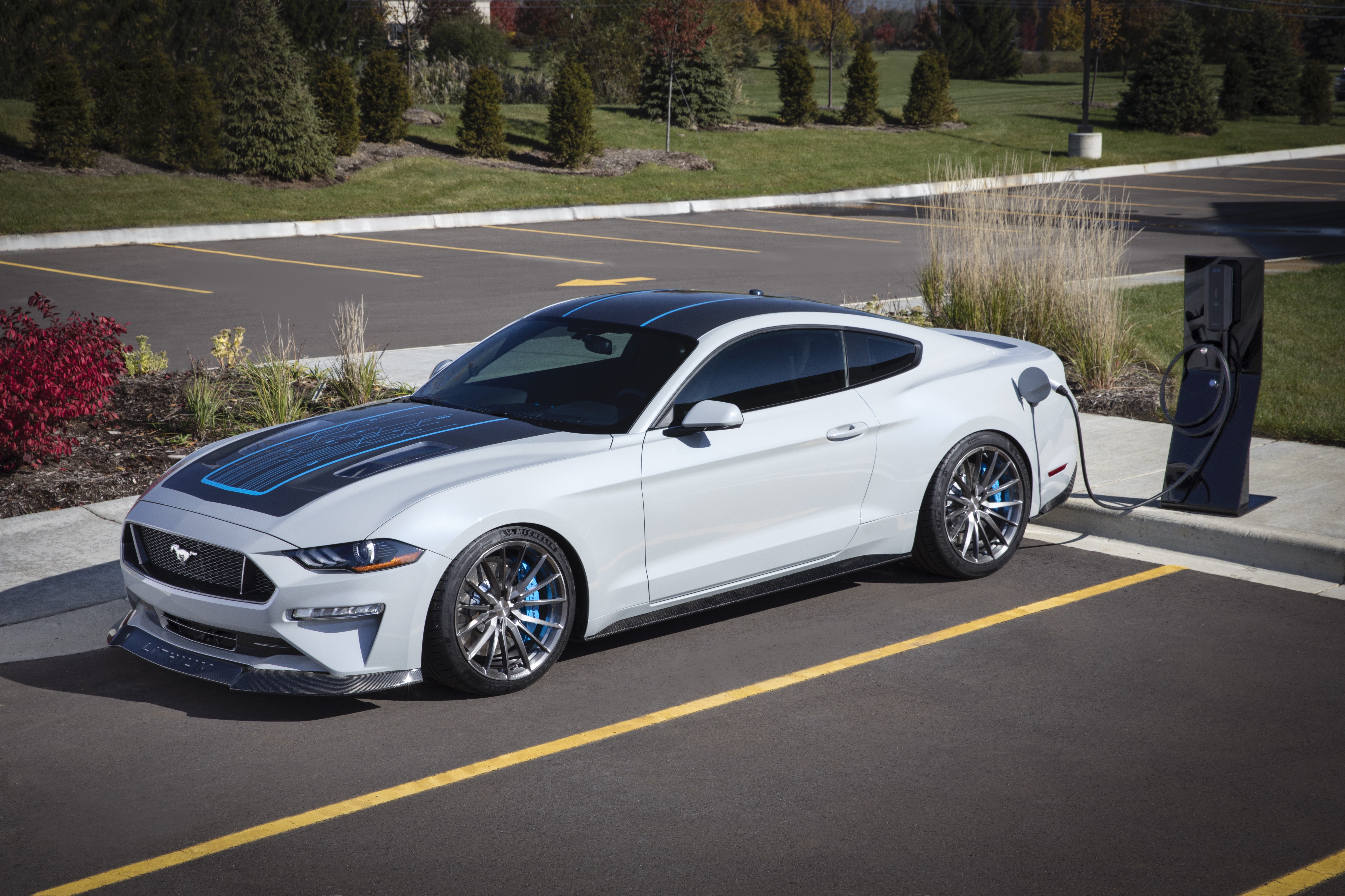 Ford and Webasto today reveal Mustang Lithium, an ultra-high-performance battery-electric Mustang fastback prototype. With more than 1,000 ft.-lbs. of torque and more than 900 horsepower inst