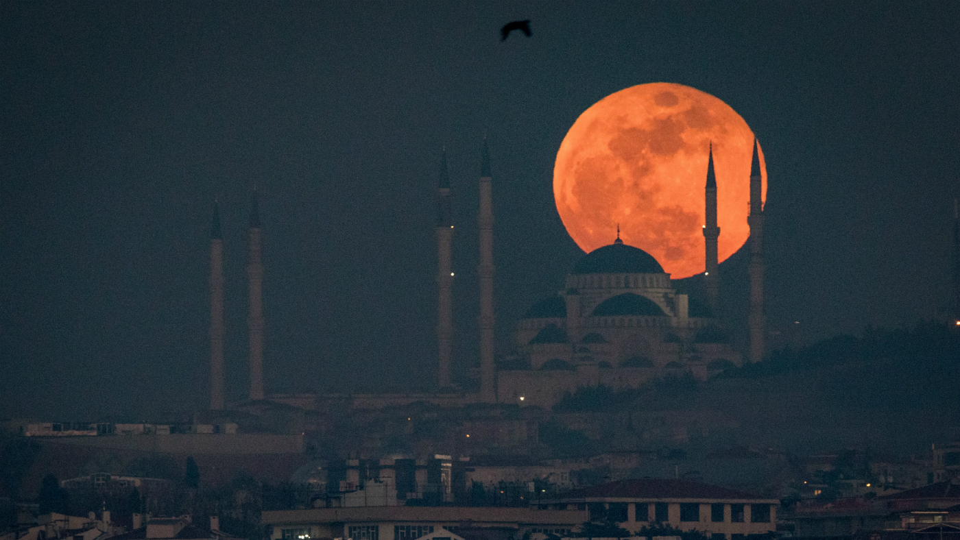 Blood moon, eclipse, moon, turkey