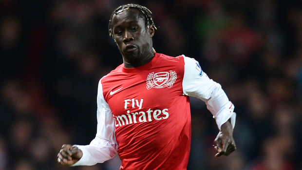 LONDON, ENGLAND - APRIL 16:Bacary Sagna of Arsenal in action during the Barclays Premier League match between Arsenal and Wigan Athletic at Emirates Stadium on April 16, 2012 in London, Engla