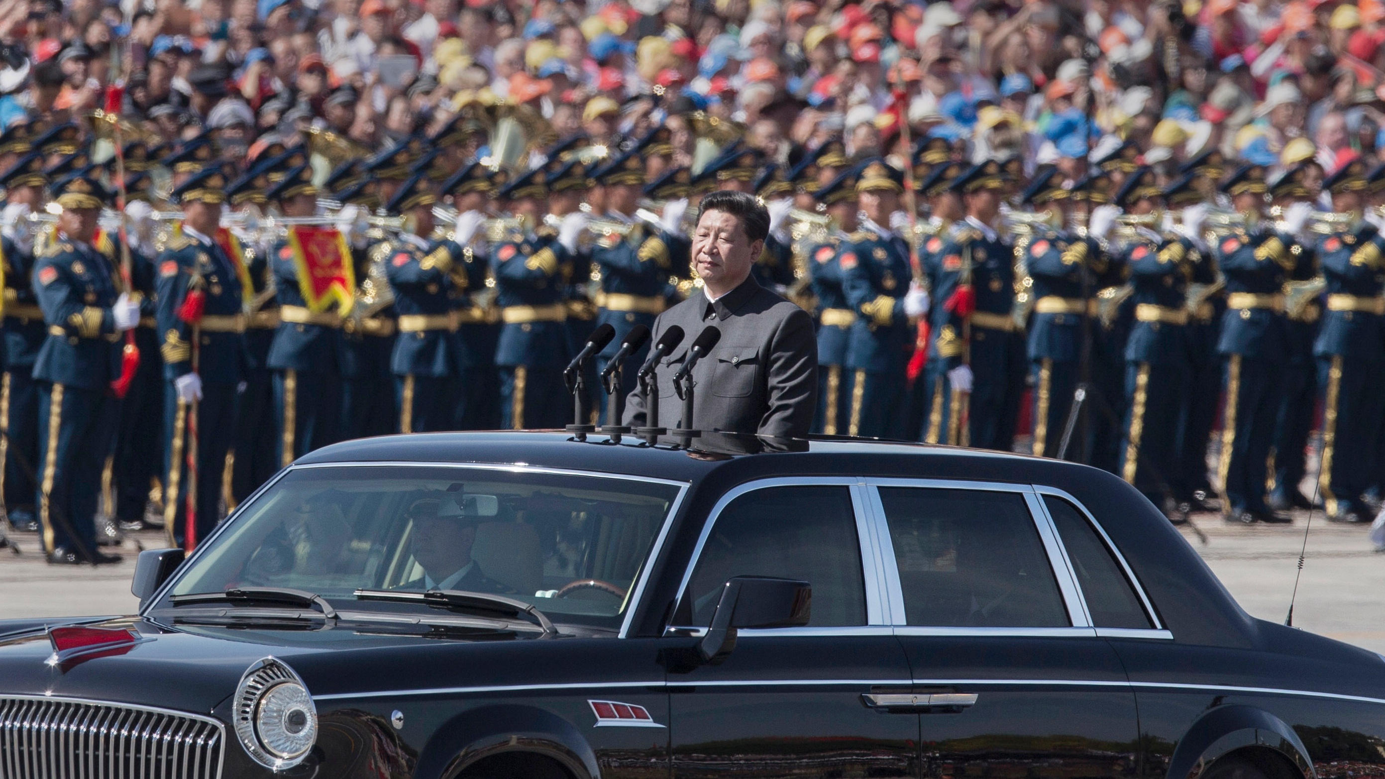 Xi Jinping during a 2015 military parade in Tiananmen Square