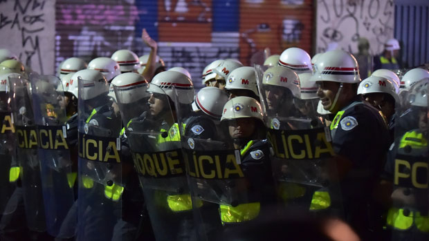 Riot police in Brazil