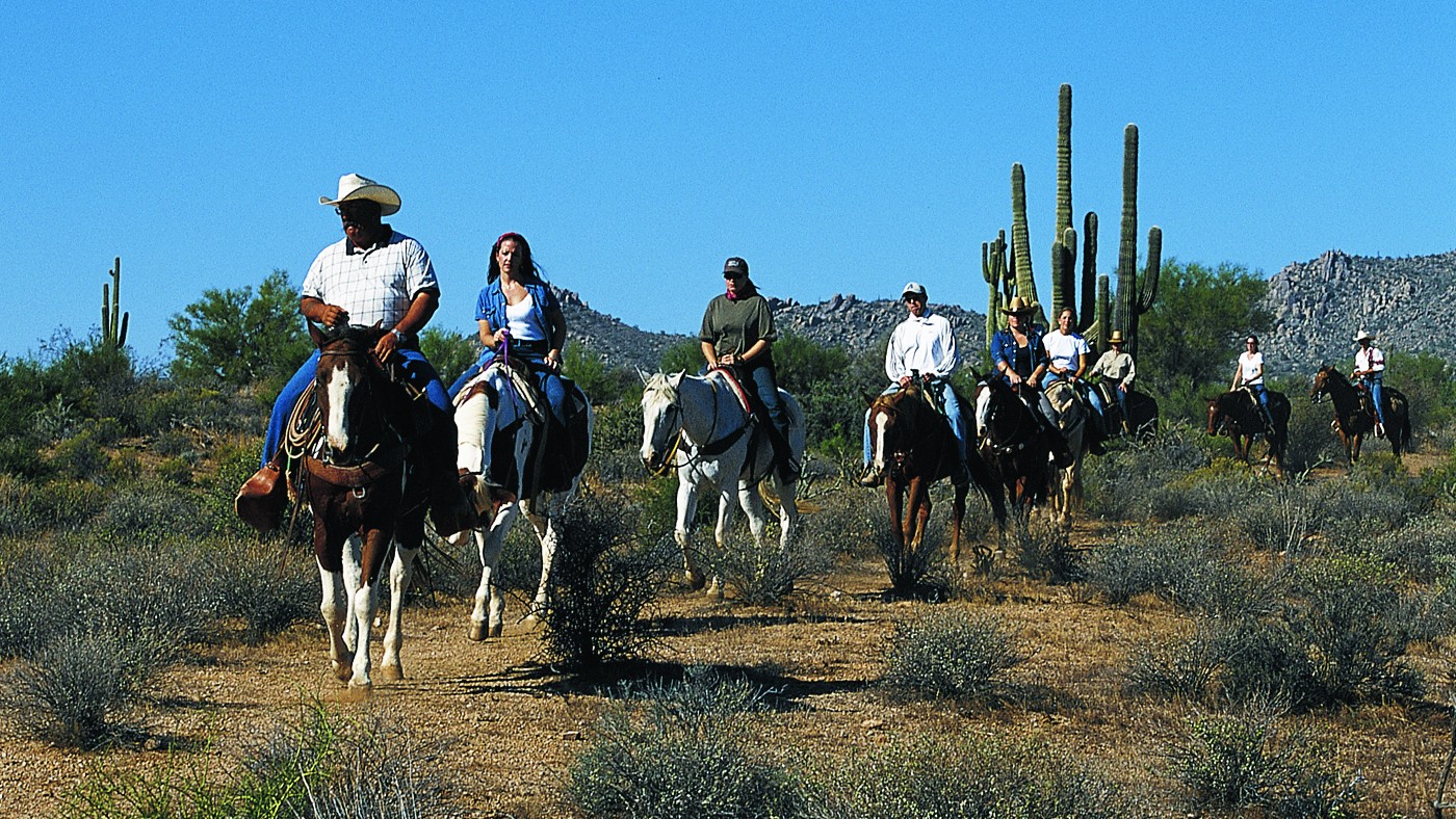 Horse riding across the Sonoran Desert