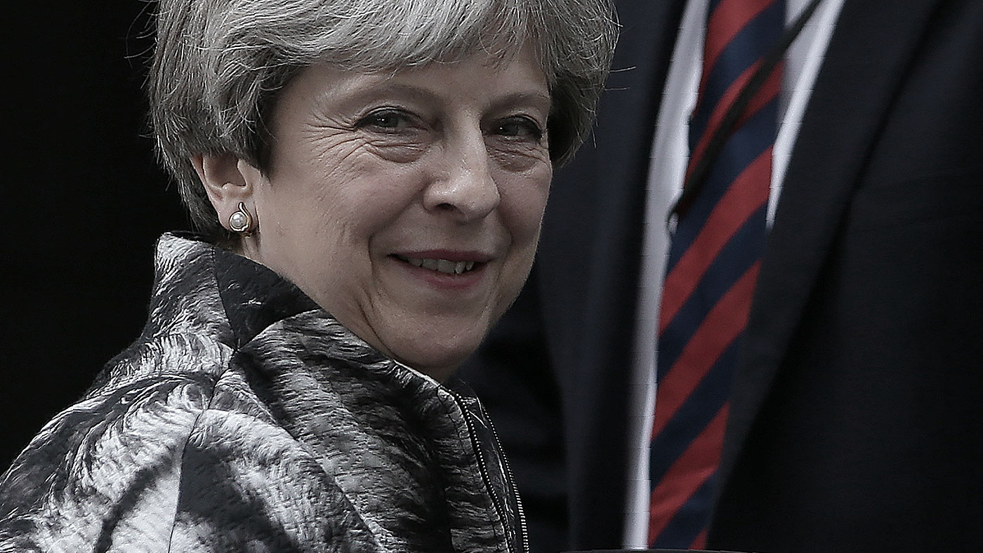 Theresa May outside Downing Street