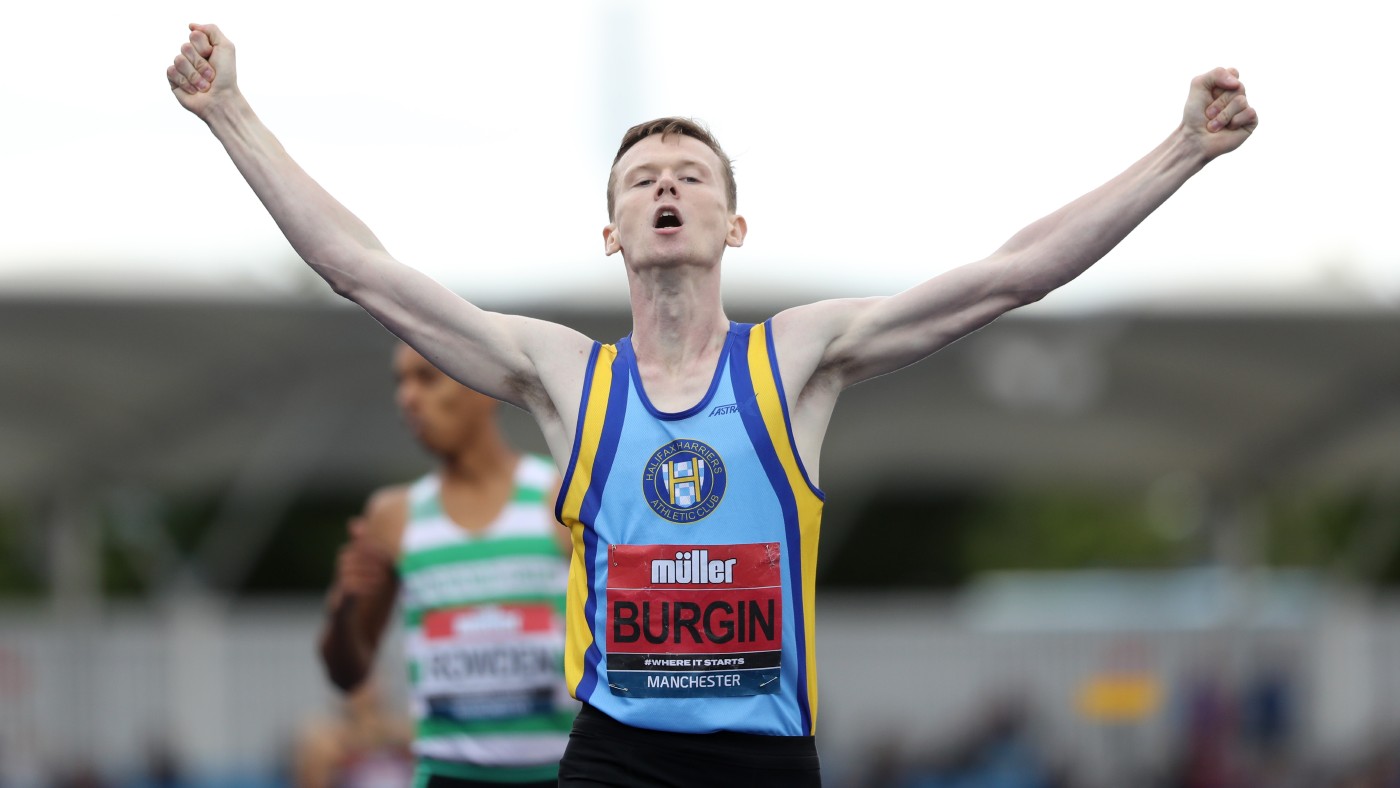 Max Burgin won the men’s 800m final at the 2022 UK Athletics Championships   