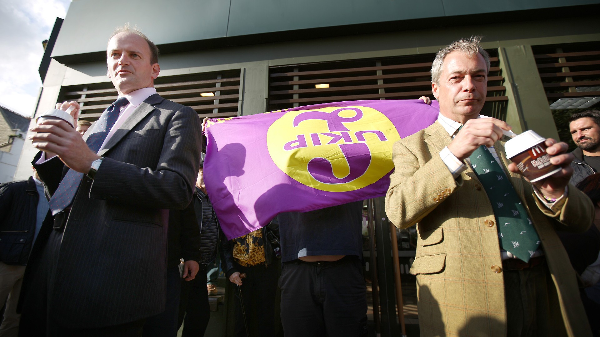 Douglas Carswell with Nigel Farage after defecting to UKIP in 2014