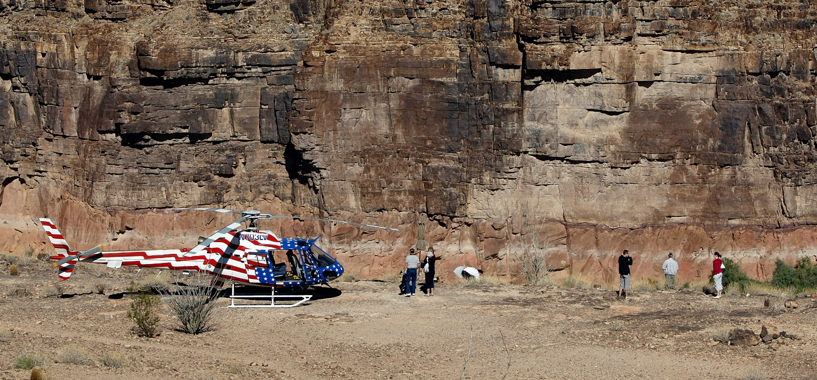 File Photo: A Grand Canyon tour helicopter parked near the West Rim