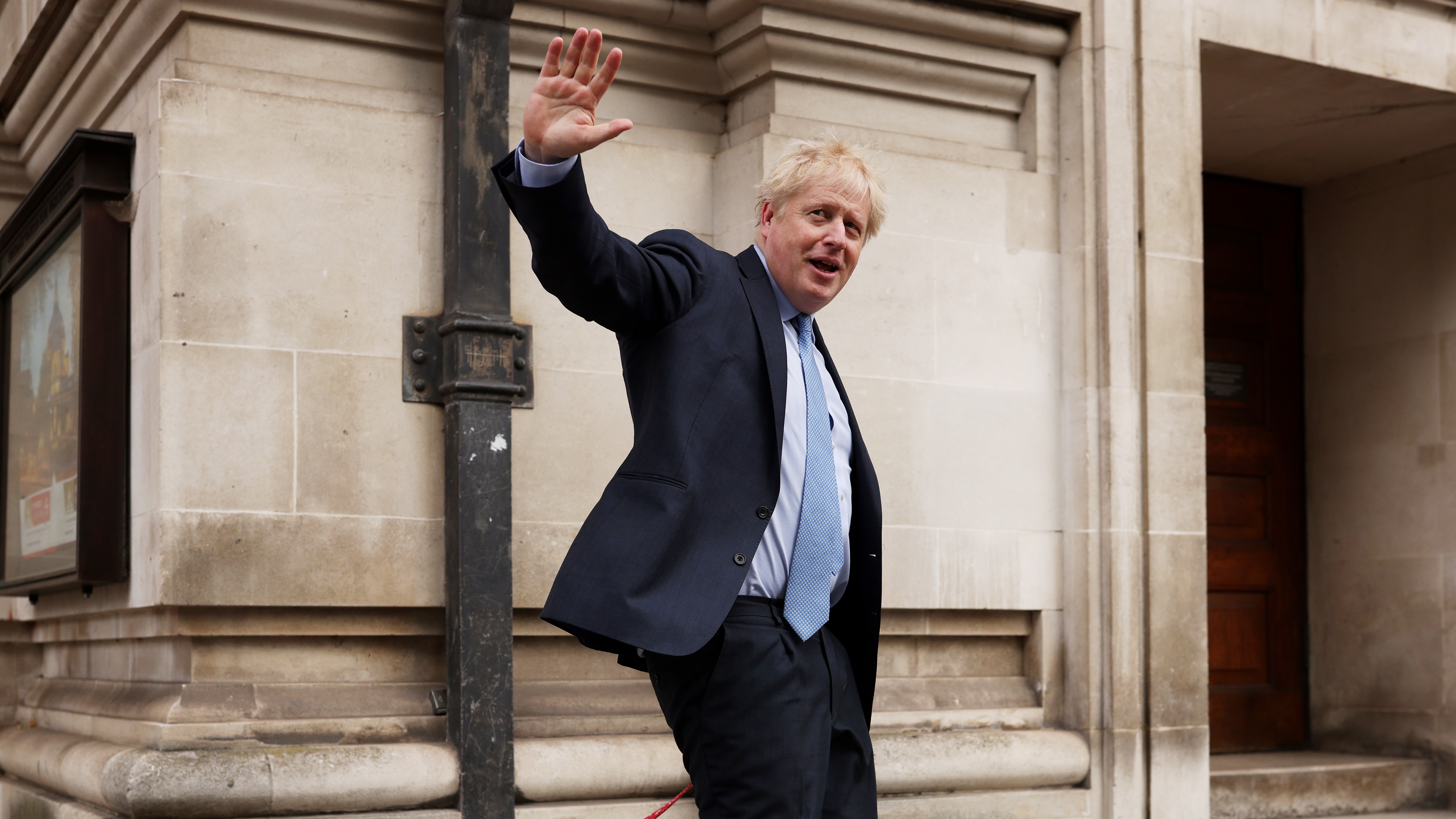 Boris Johnson after casting his vote at a polling station in Westminster