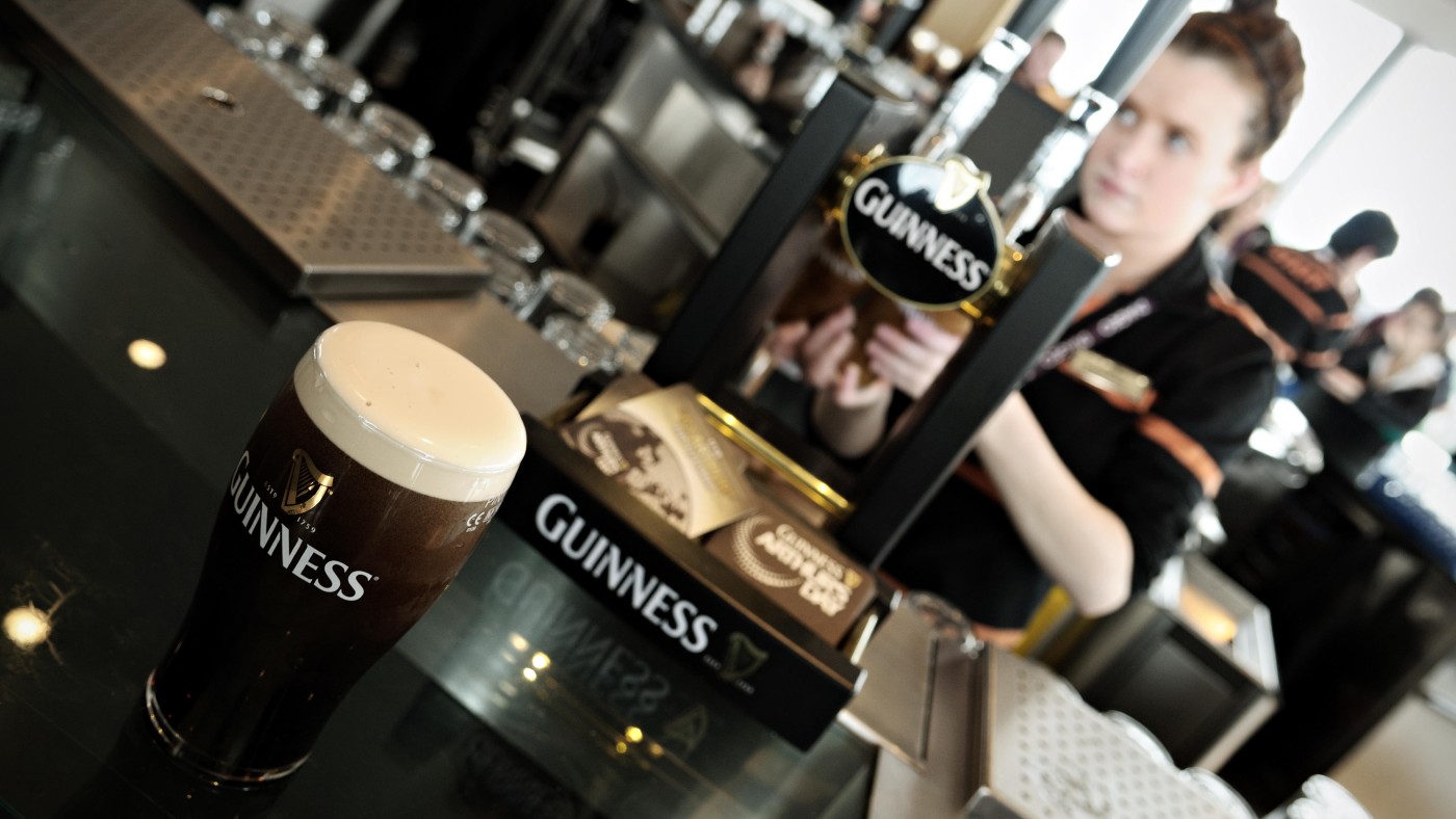 Enjoy a pint at the Gravity Bar inside the Guinness Storehouse in Dublin, Ireland