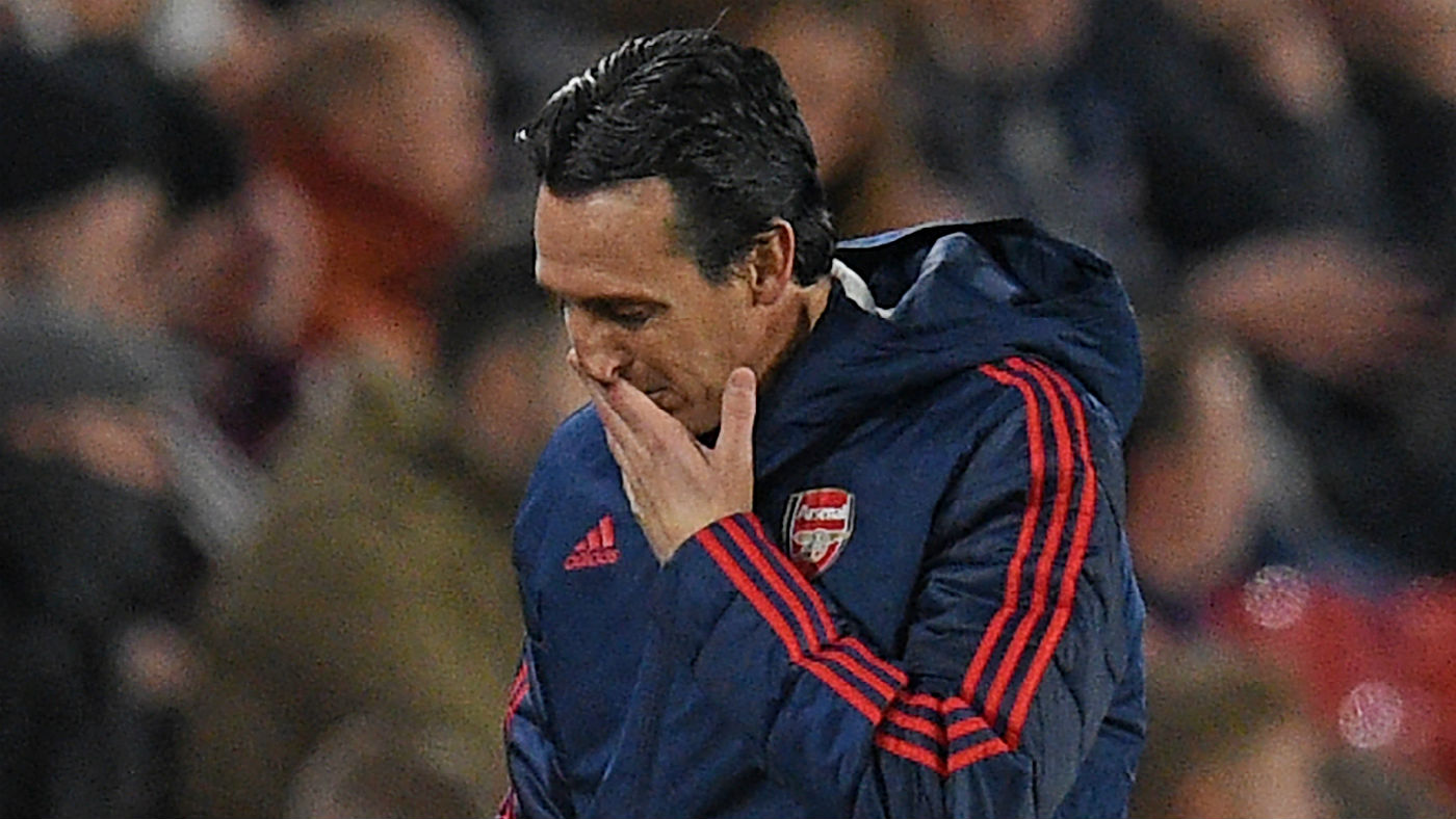 Arsenal head coach Unai Emery reacts during the 1-0 loss at Sheffield United on 21 October
