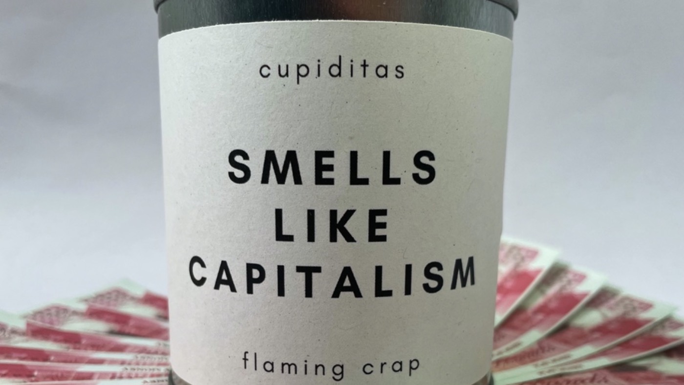 A &#039;Smells Like Capitalism&#039; candle 