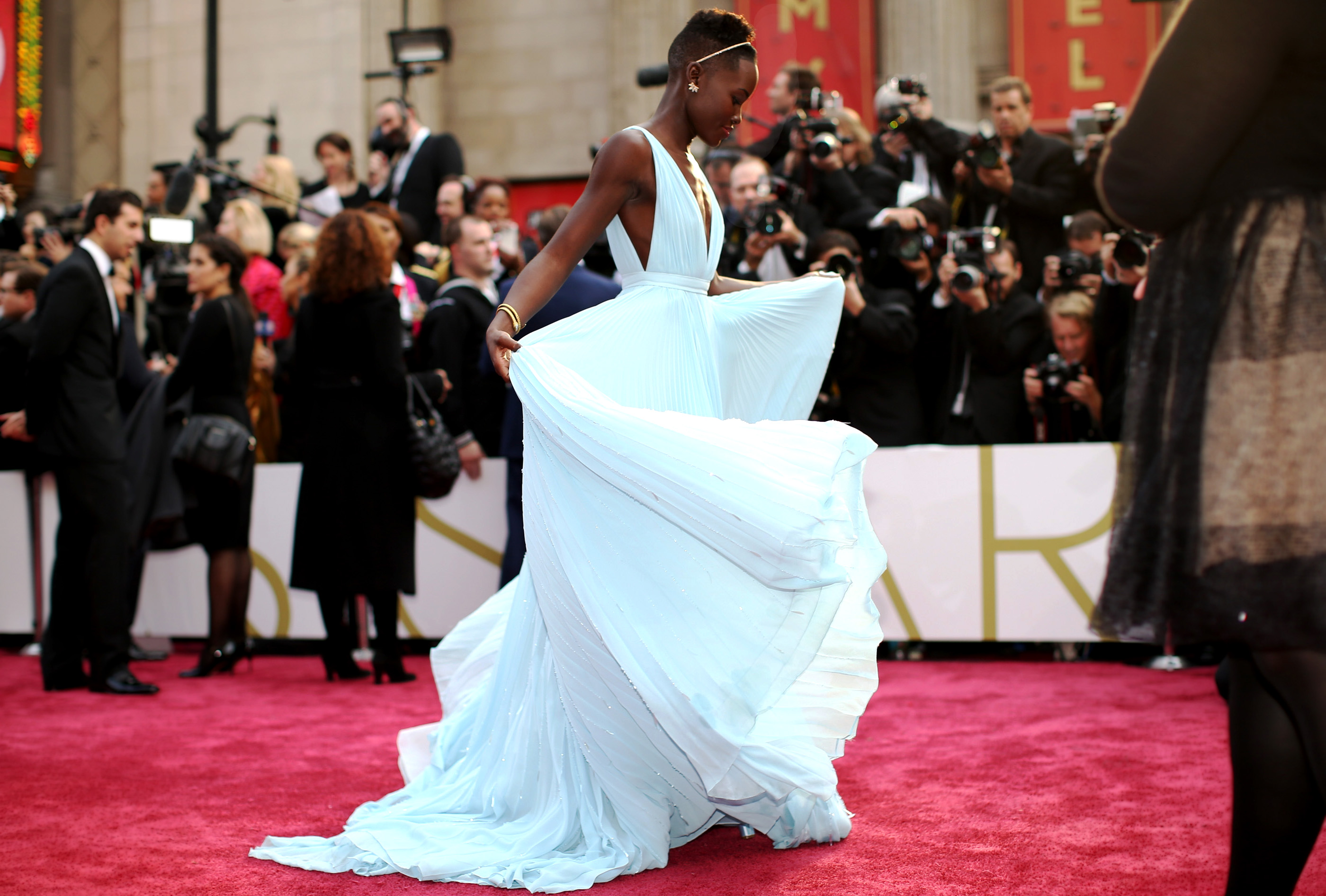 HOLLYWOOD, CA - MARCH 02:Actress Lupita Nyong&#039;o attends the Oscars held at Hollywood &amp; Highland Center on March 2, 2014 in Hollywood, California.(Photo by Christopher Polk/Getty Images)