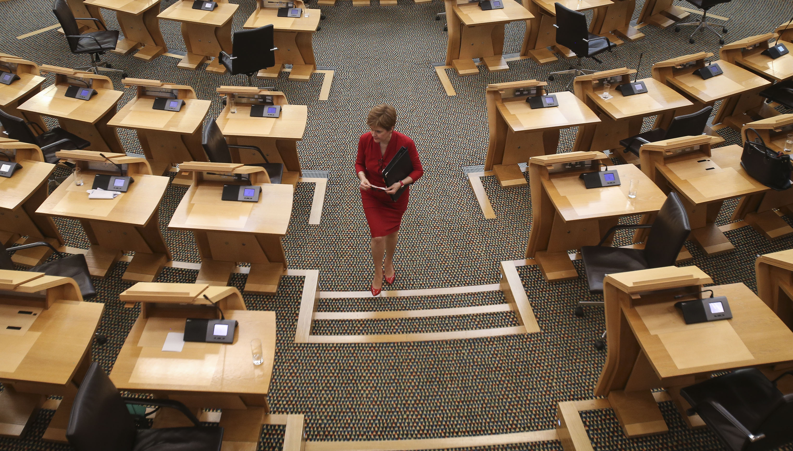 EDINBURGH, SCOTLAND - AUGUST 26:First Minister Nicola Sturgeon attends First Ministers Questions at the Scottish Parliament Holyrood on August 26, 2020 in Edinburgh, Scotland. (Photo by Frase