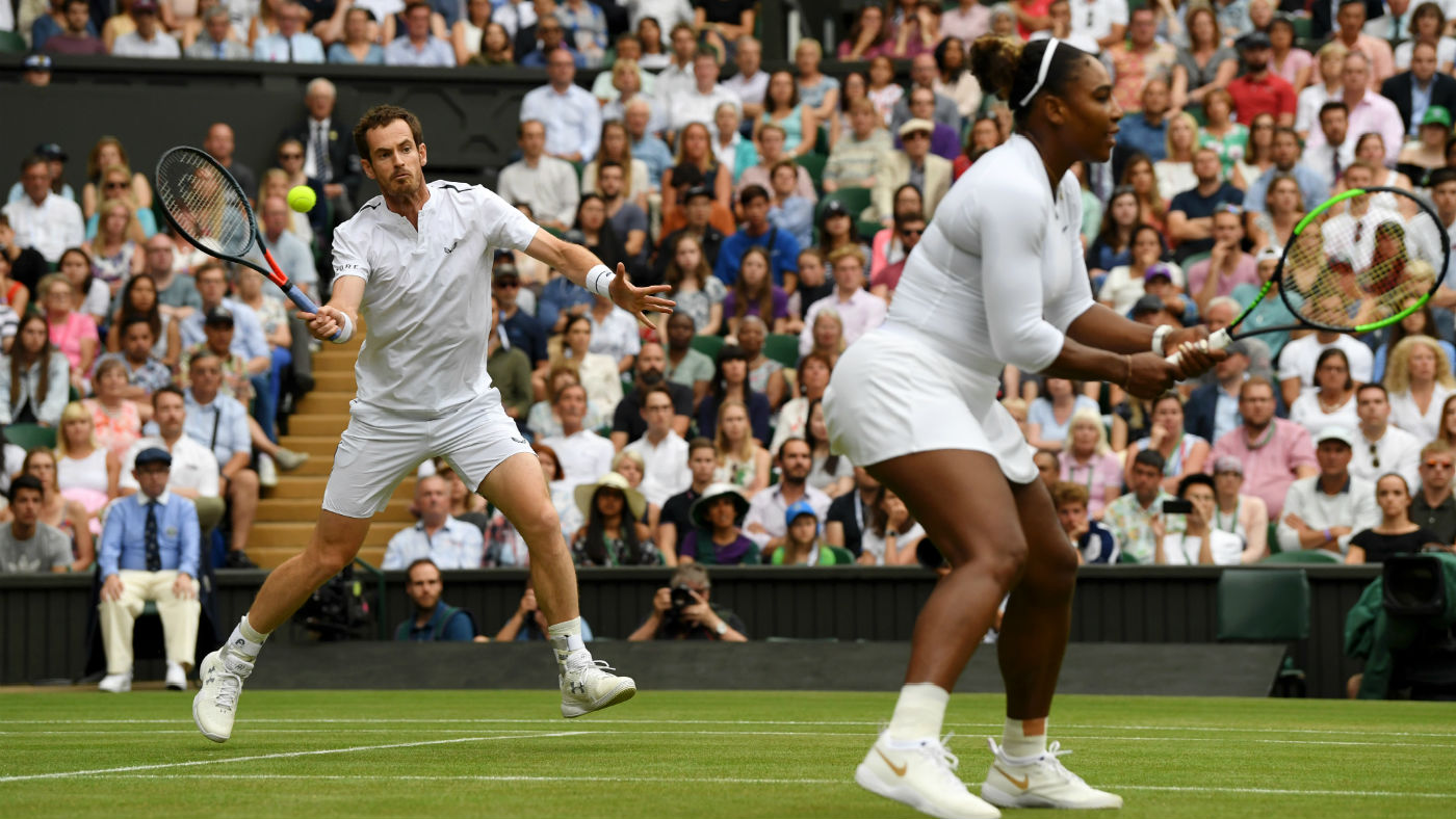 Andy Murray partnered Serena Williams in the mixed doubles at Wimbledon in 2019