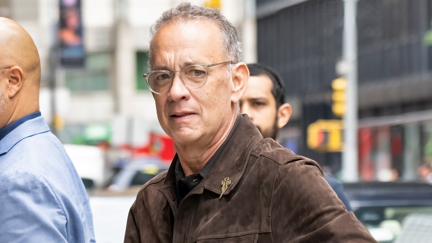 Tom Hanks is seen arriving at The Late Show With Stephen Colbert in New York on June 16, 2022 