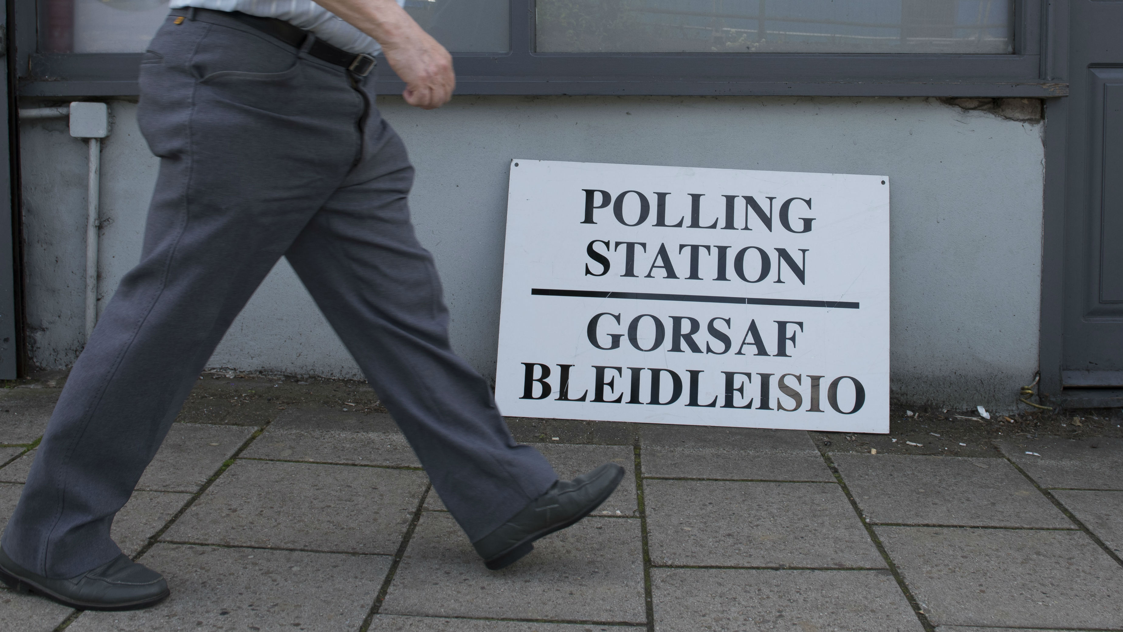 A polling station in Wales