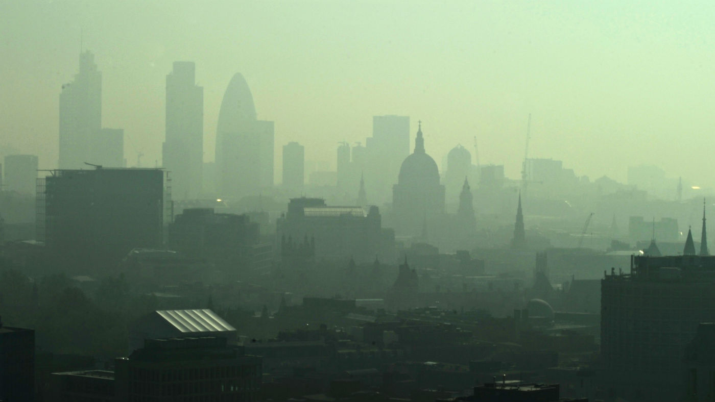 The London skyline seen through layers of pollution
