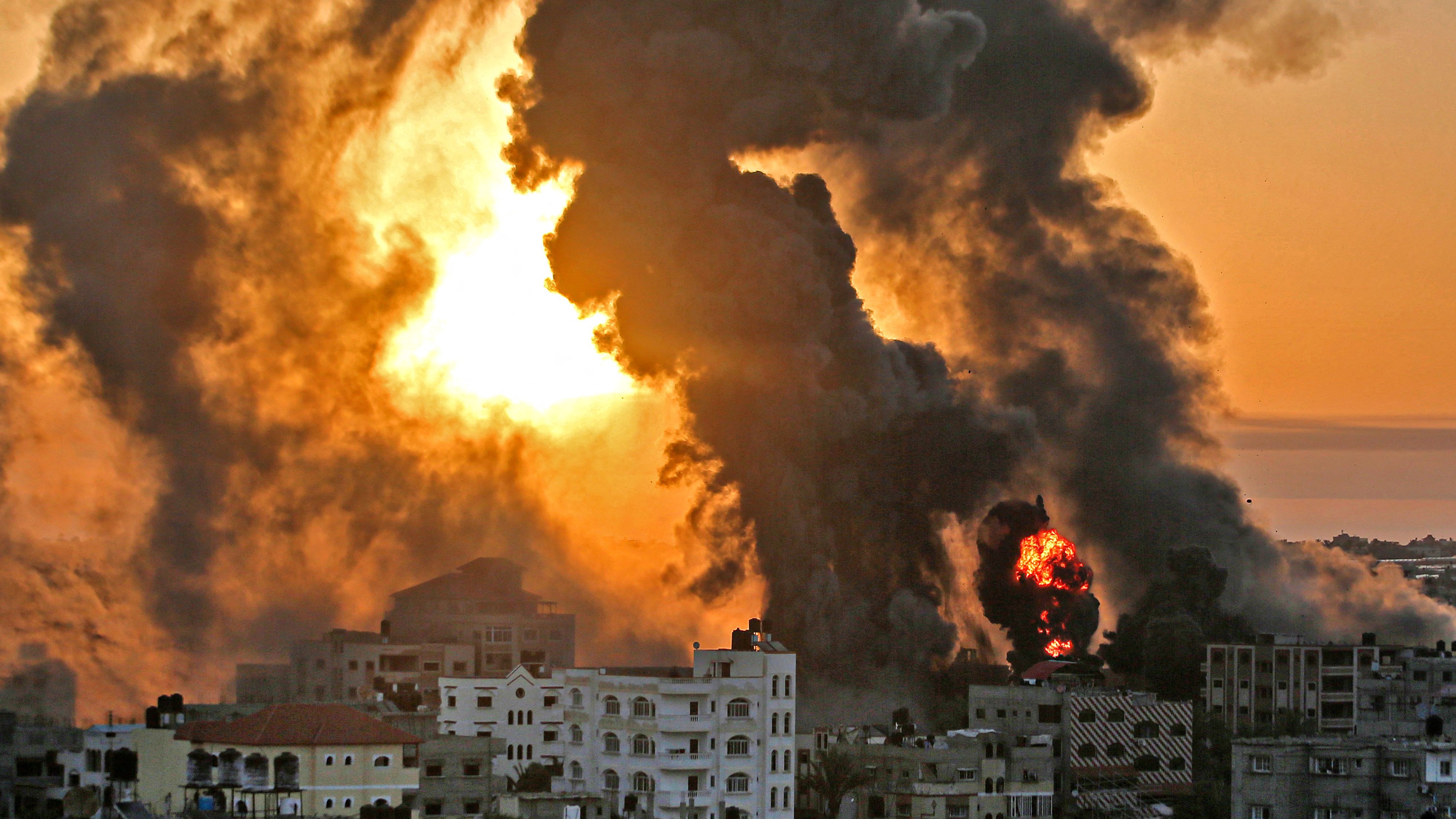 Smoke rises over Gaza following an Israeli airstrike