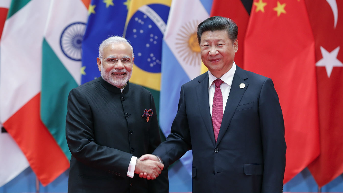 Narendra Modi and Xi Jinping at a G20 Summit in 2016