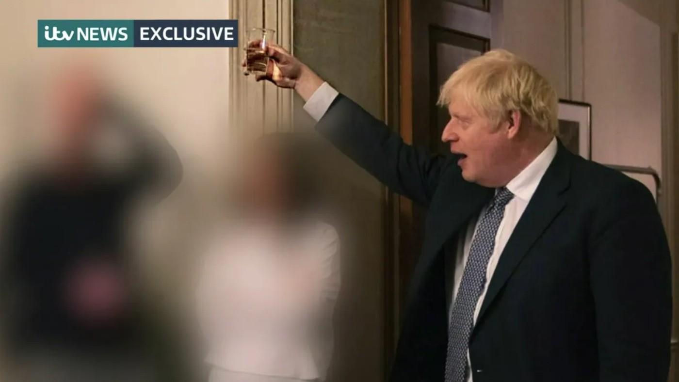 Boris Johnson toasts colleagues in Downing Street during lockdown in 2020