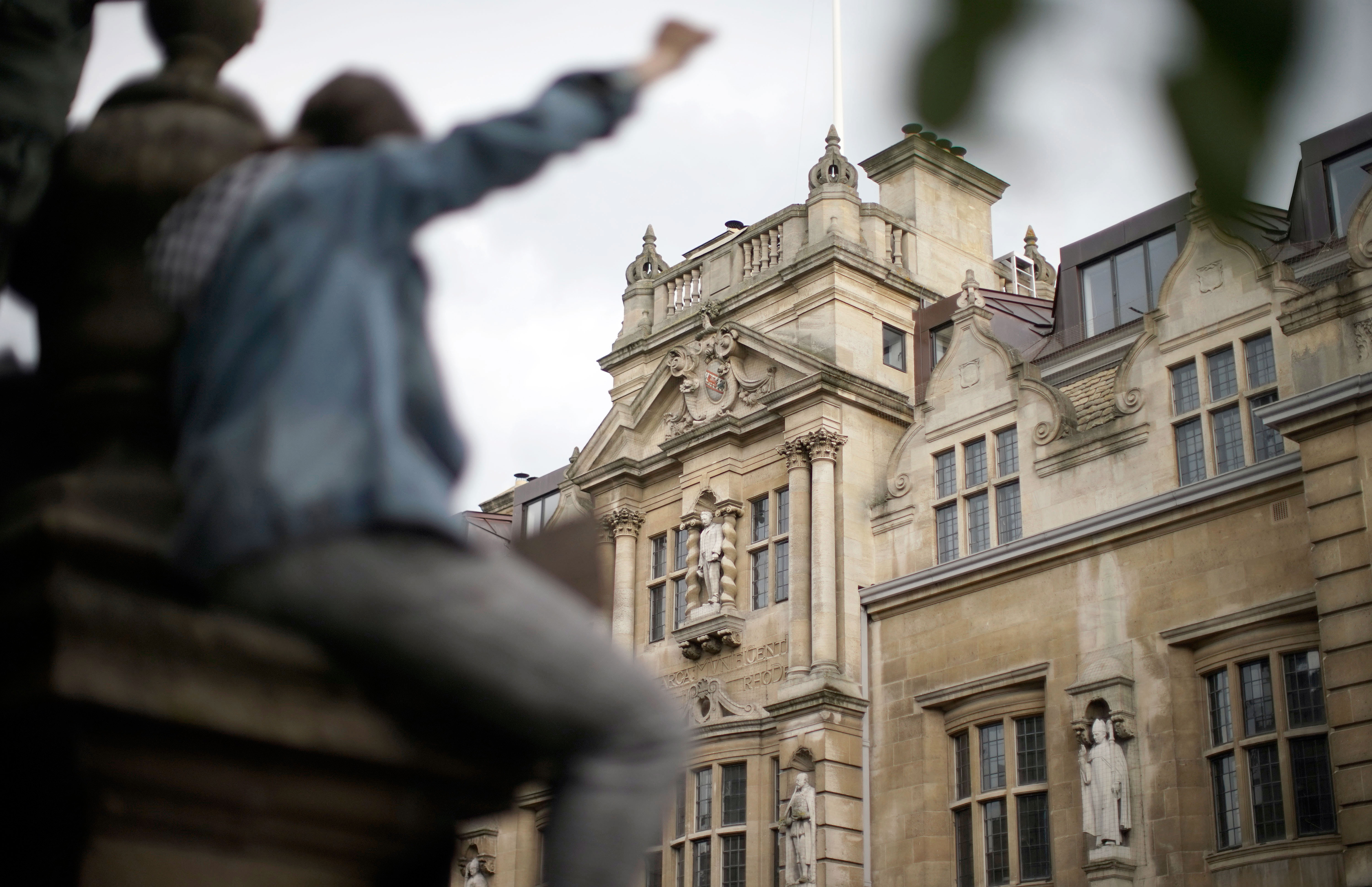 The statue of Cecil Rhodes at Oriel College, Oxford