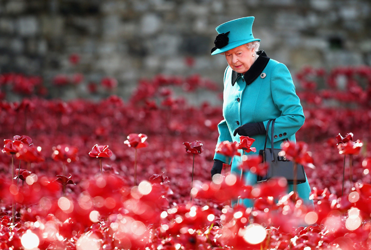 Queen Elizabeth visits the Blood Swept Lands and Seas of Red art installation