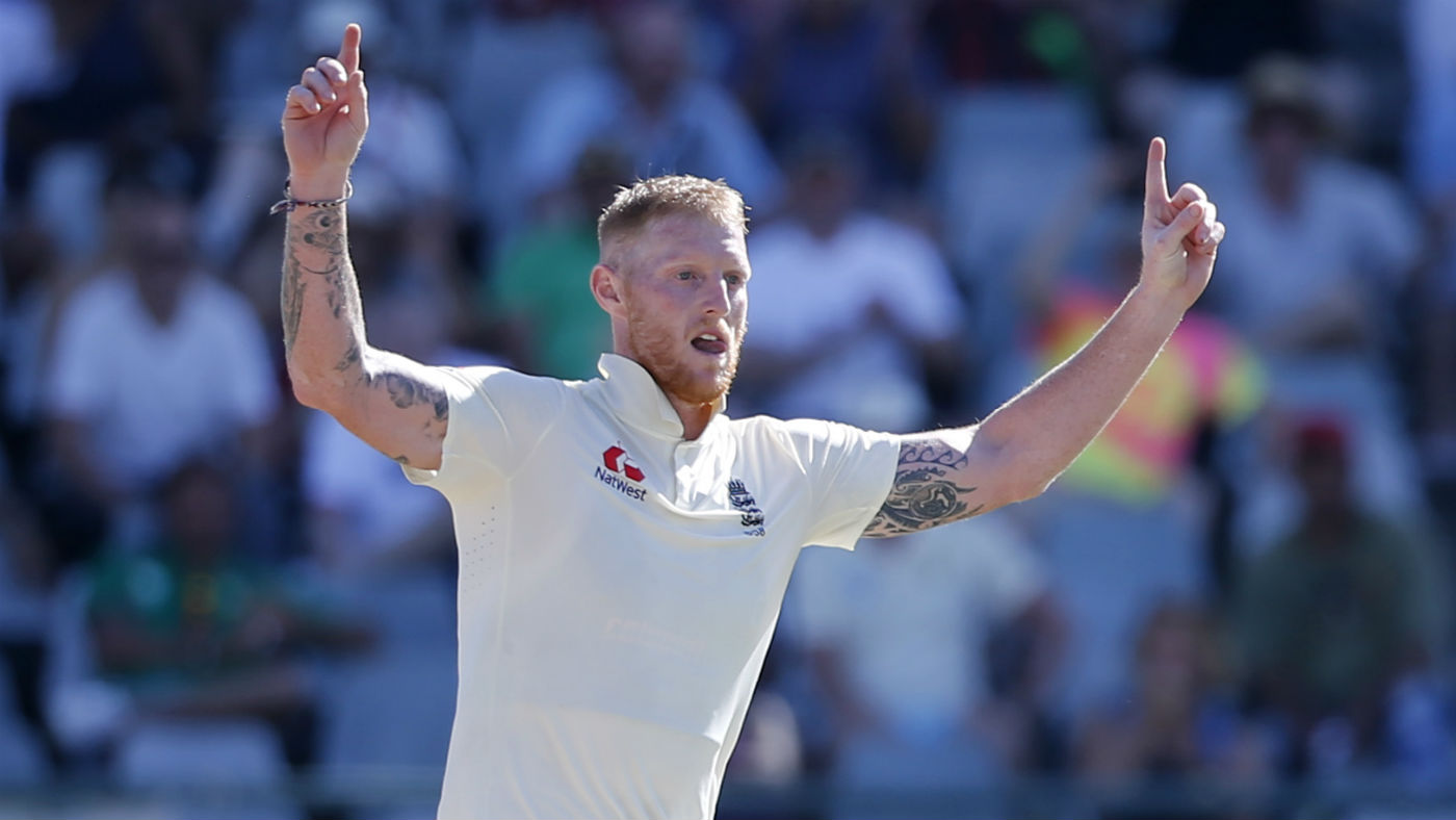 England all-rounder Ben Stokes celebrates the dismissal of South Africa’s Dwaine Pretorius