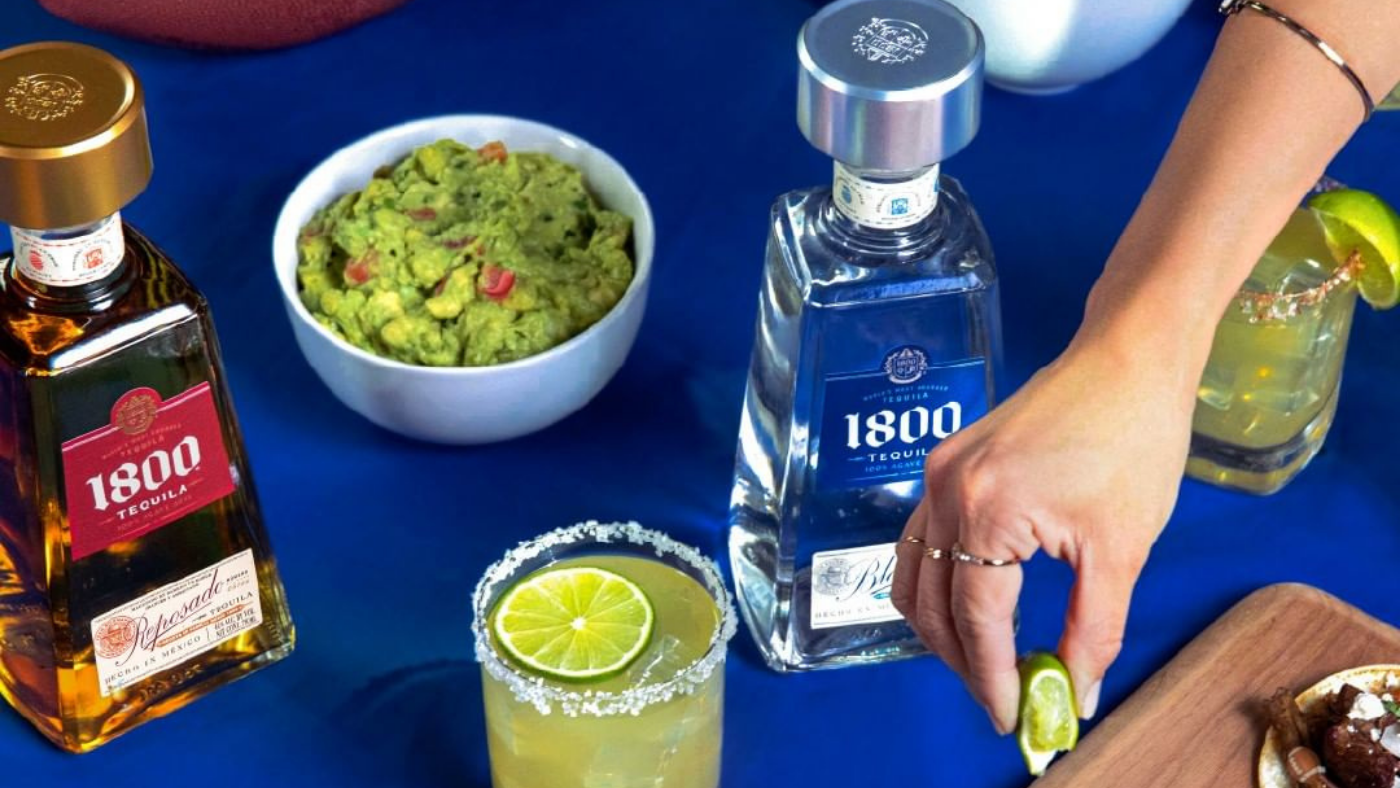 1800 Tequila served with margaritas 
