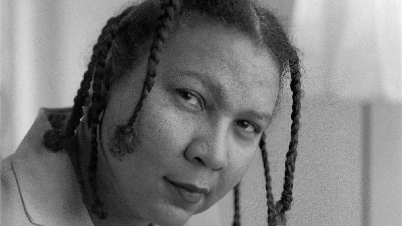 Bell Hooks poses for a portrait 