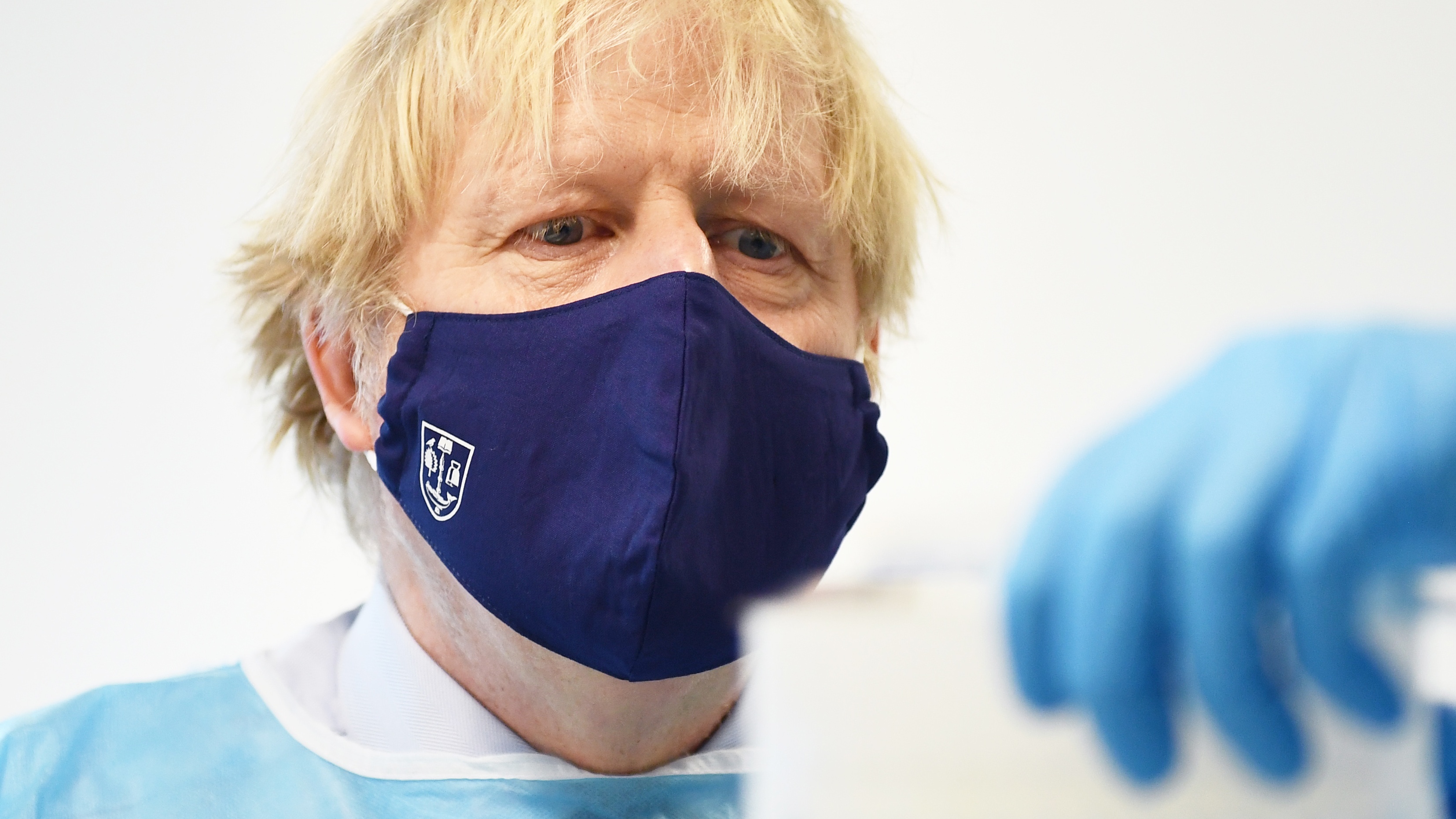 Boris Johnson at a Covid testing laboratory during visit to Glasgow
