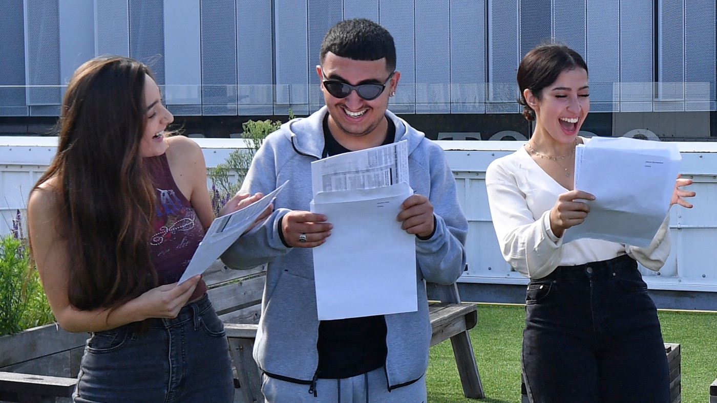 Students receive their A-level results  