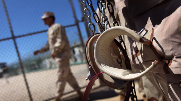 Shackles hang at Guantanamo Bay, Cuba