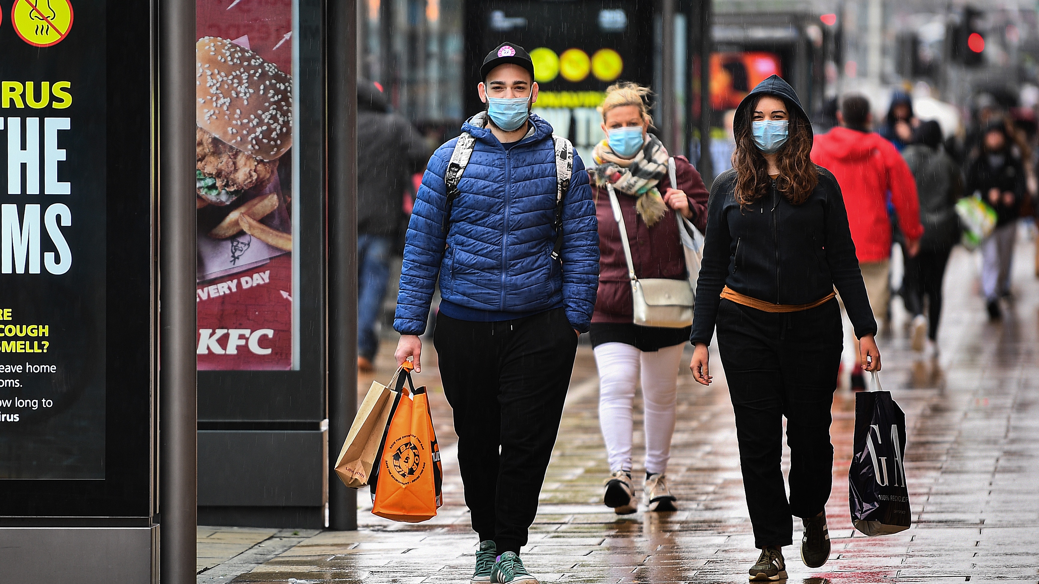 Shoppers wear masks on Princess Street, Edinburgh