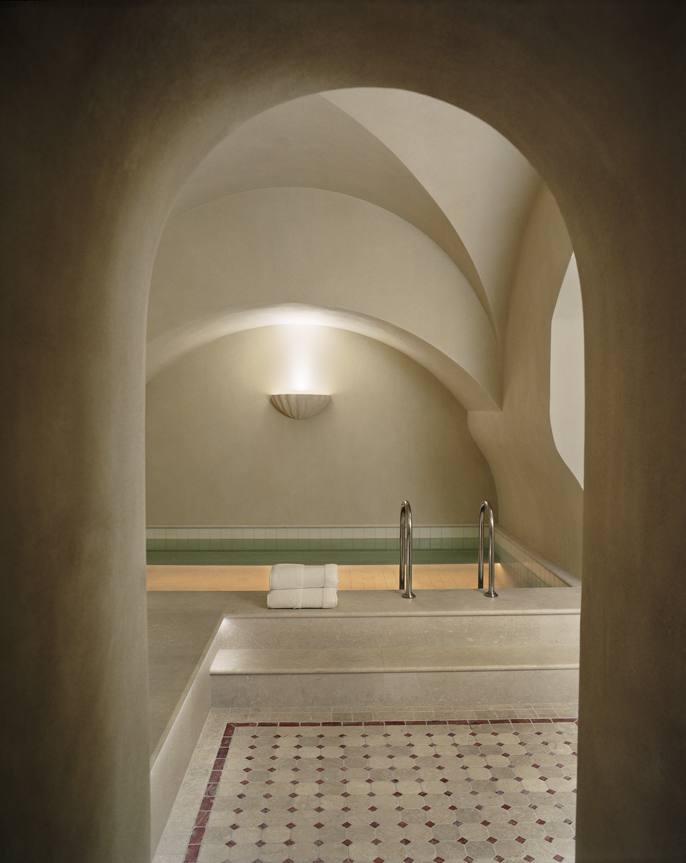 The basement spa at Château Voltaire