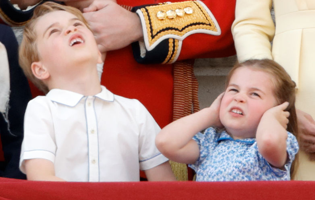 Prince George and Princess Charlotte don&#039;t look impressed at the Trooping The Colour in 2019.