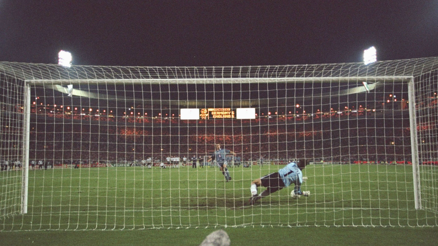 Gareth Southgate’s penalty miss against Germany at Euro 96