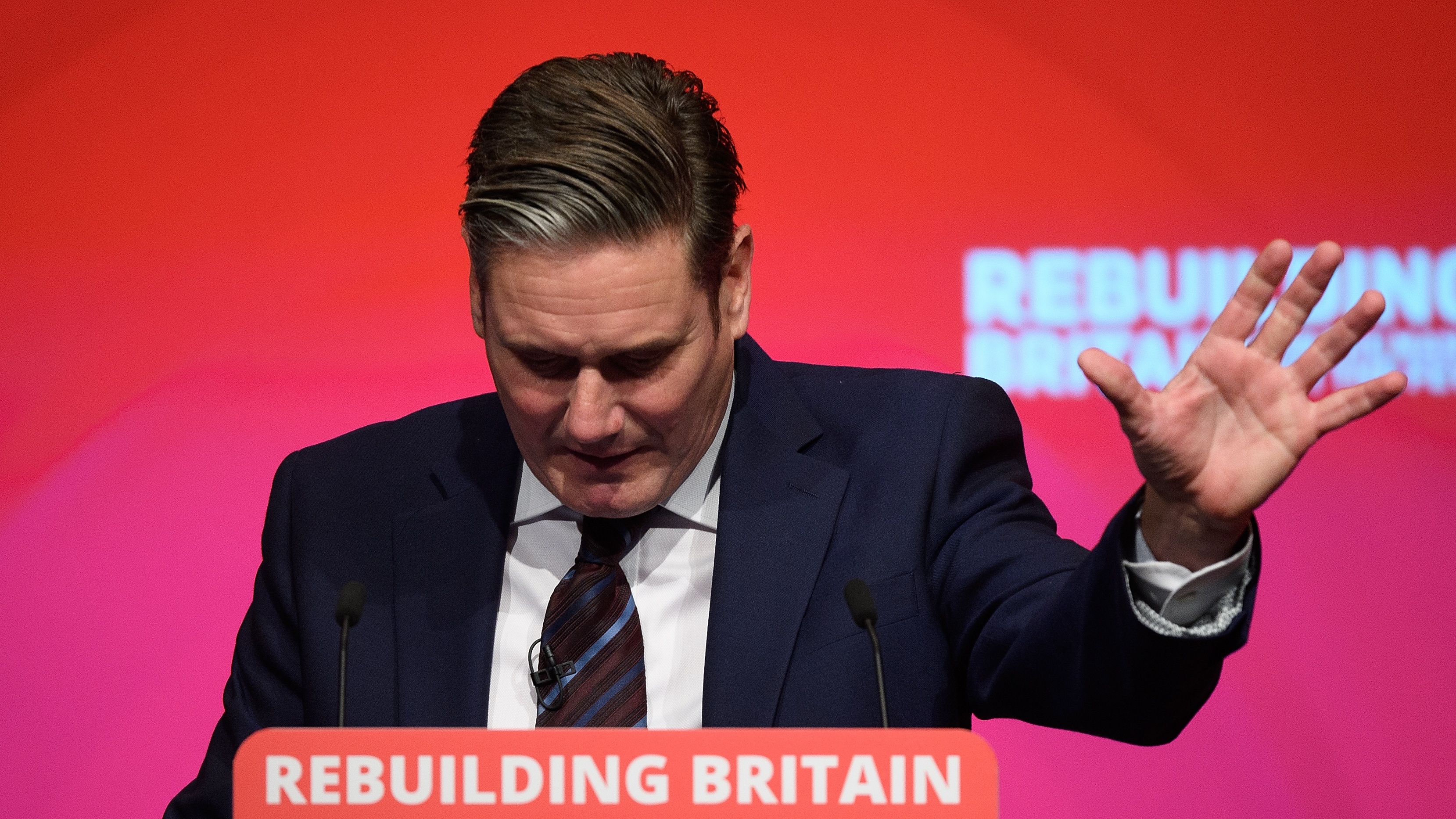 Keir Starmer addresses the 2019 Labour party conference.