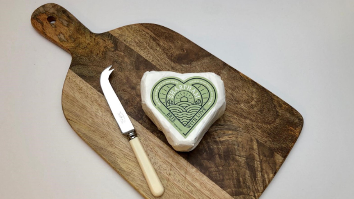 Sharpham Cheese heart-shaped brie