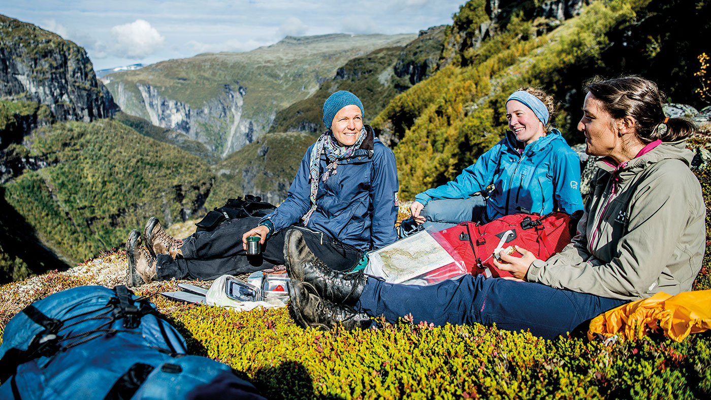Hikers resting in Norway