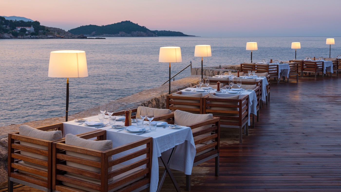 The seaside terrace is used for night meals