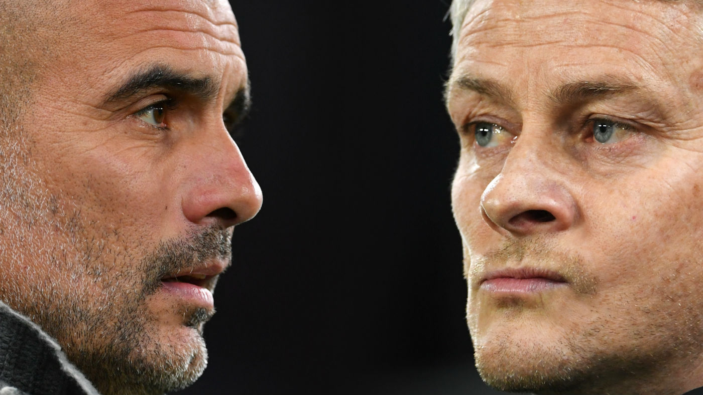 Manchester City manager Pep Guardiola and Manchester United boss Ole Gunnar Solskjaer