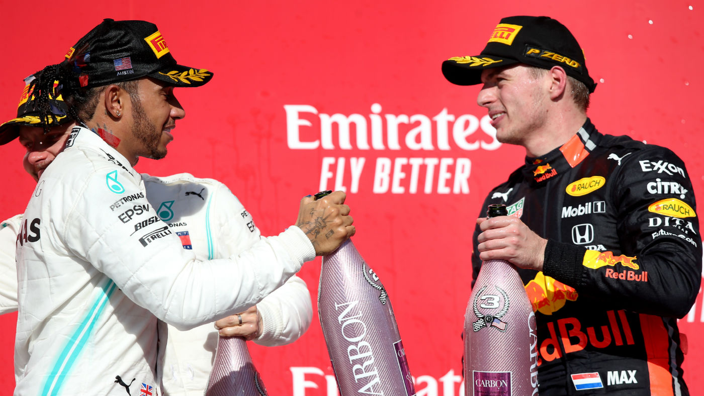Mercedes driver Lewis Hamilton and Red Bull’s Max Verstappen 