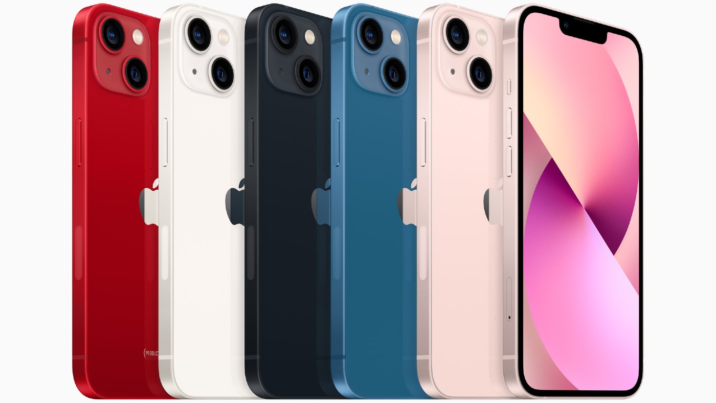 iPhone 13 and iPhone 13 mini come in five aluminium colours 