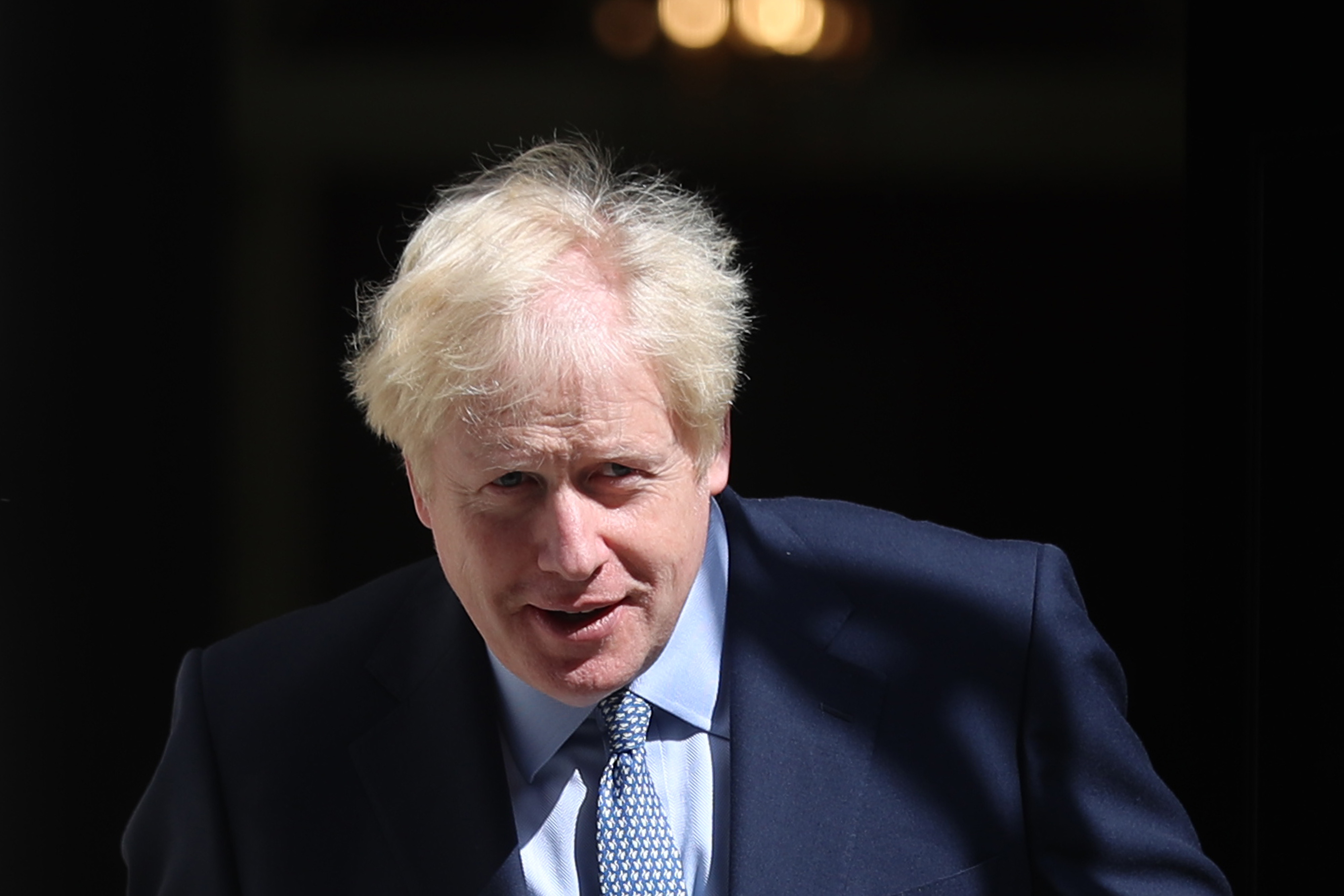 Boris Johnson, U.K. prime minister, prepares to welcome Juri Ratas, Estonia&#039;s prime minister, not pictured, ahead of their meeting at number 10 Downing Street in London, U.K., on Tuesday, Aug