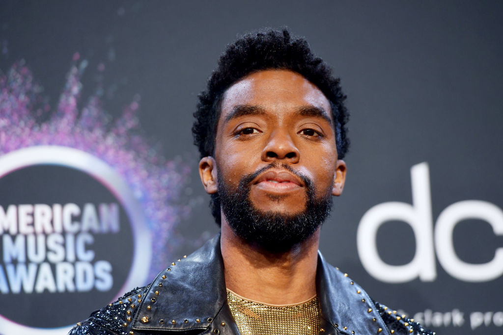 LOS ANGELES, CALIFORNIA - NOVEMBER 24: Chadwick Boseman poses in the press room during the 2019 American Music Awards at Microsoft Theater on November 24, 2019 in Los Angeles, California. (Ph