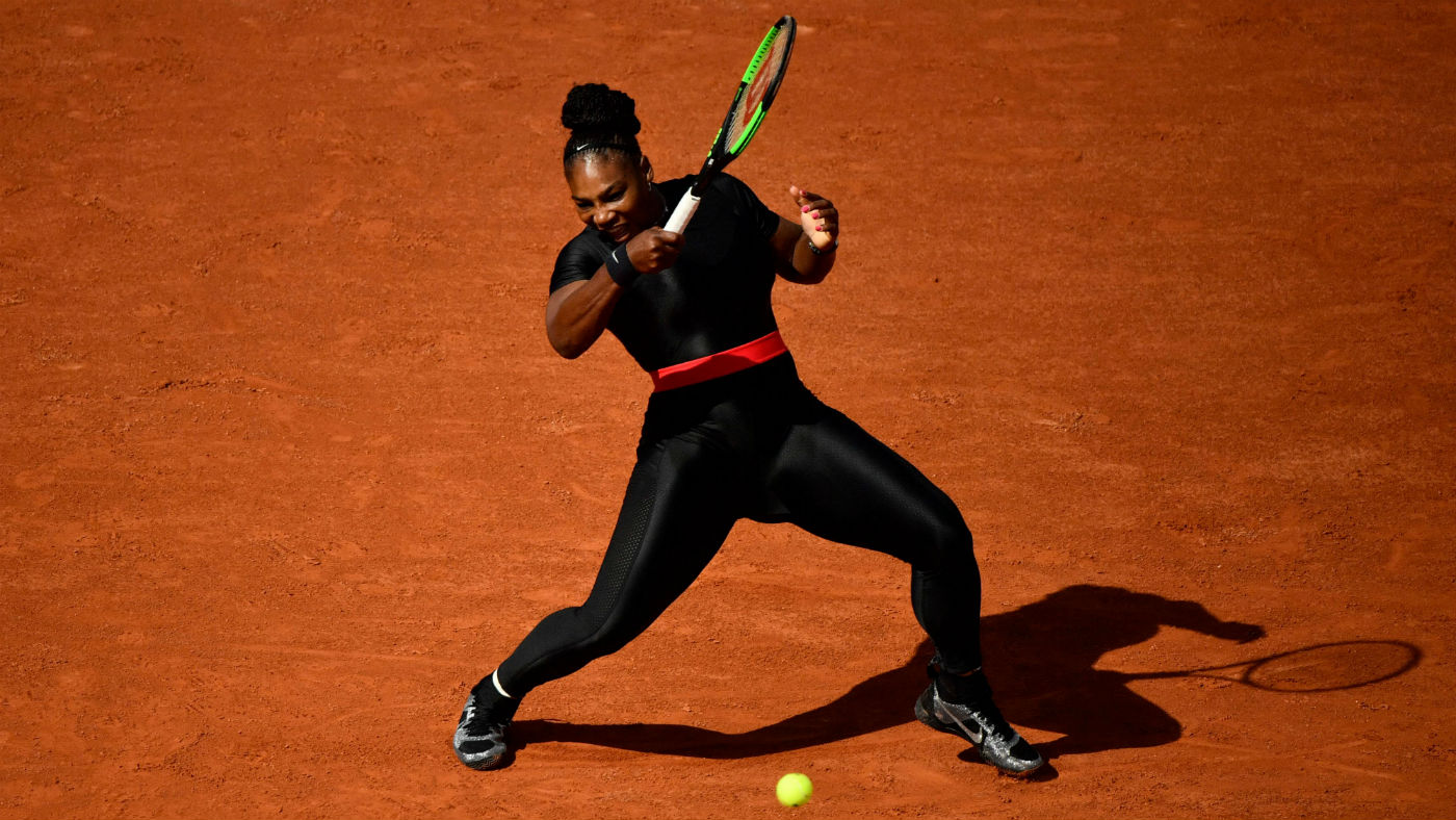 Serena Williams black catsuit French Open Paris