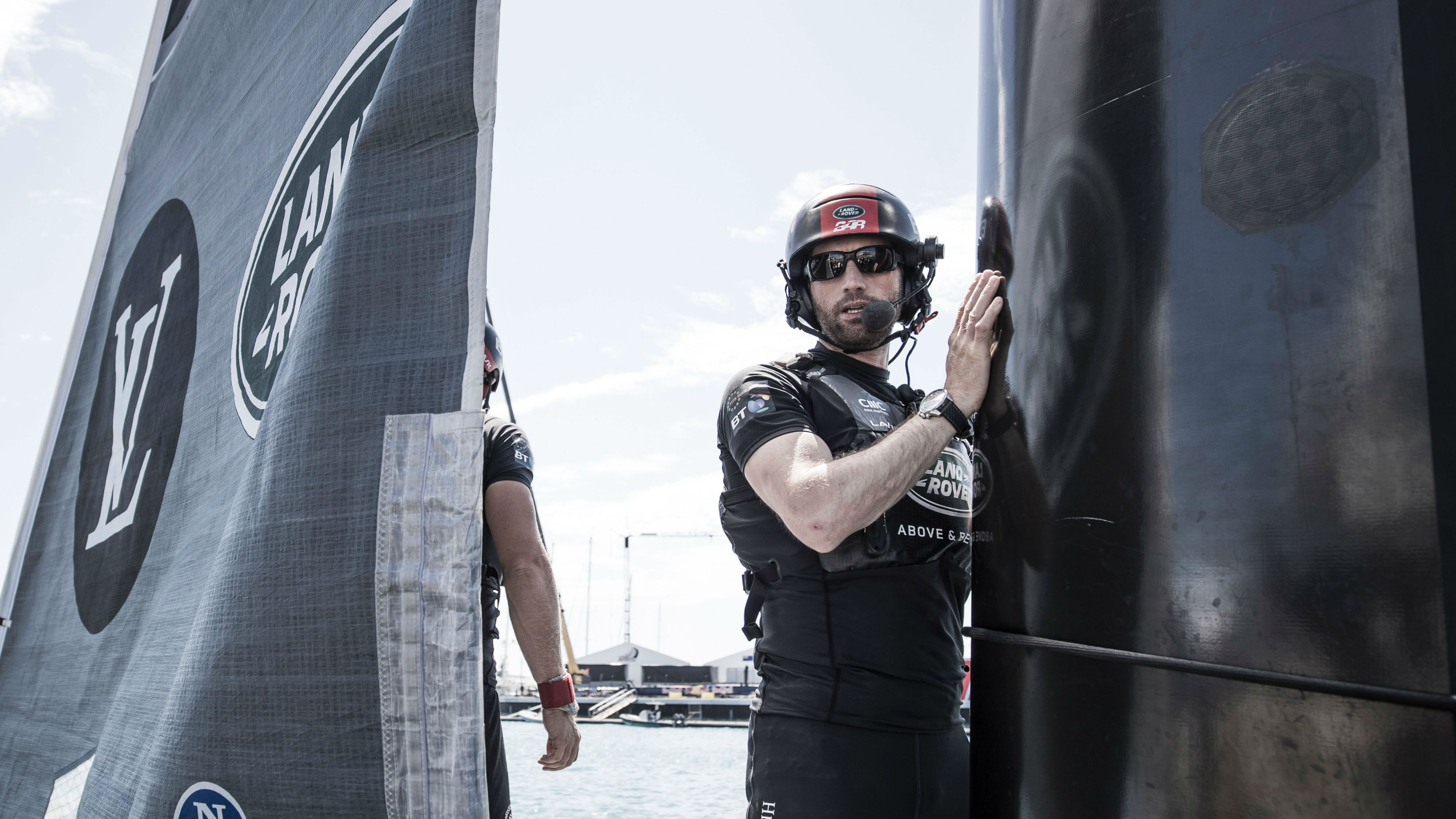 Ben Ainslie on board the Land Rover BAR America&#039;s Cup yacht