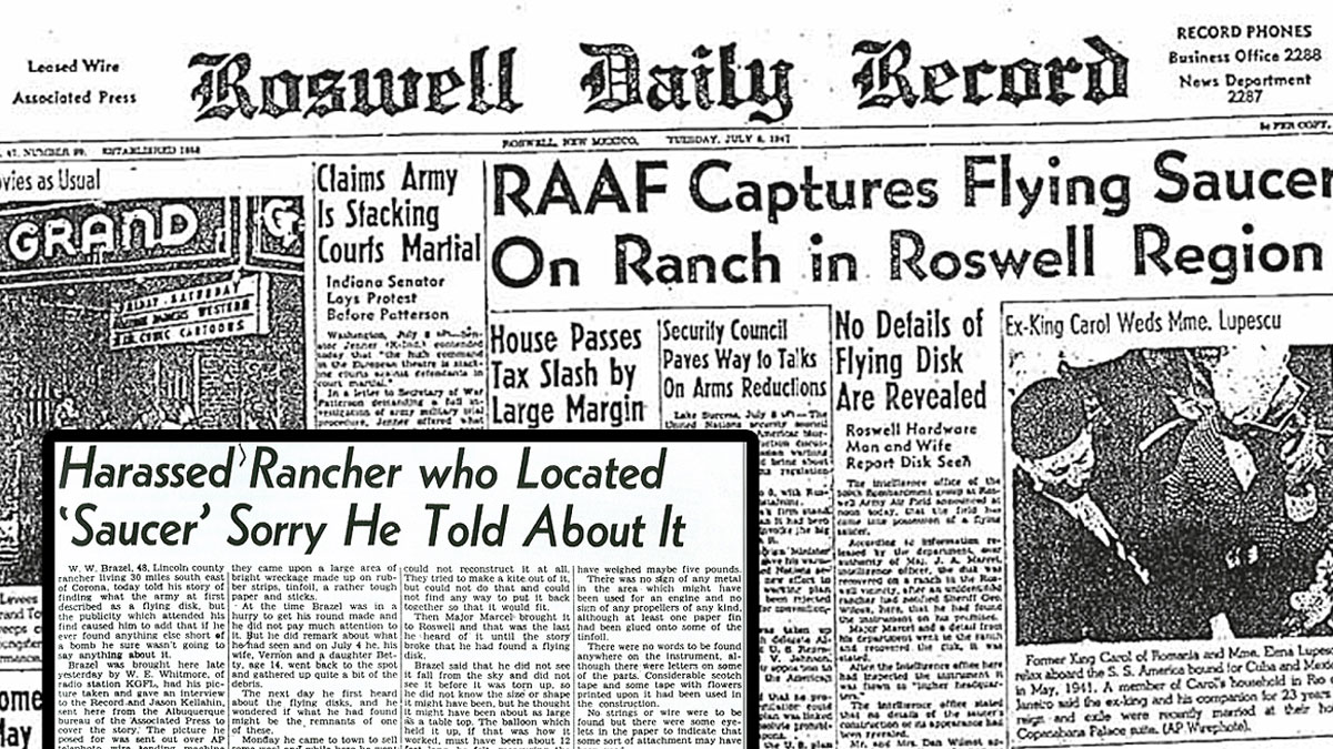 Newspaper report about Roswell 