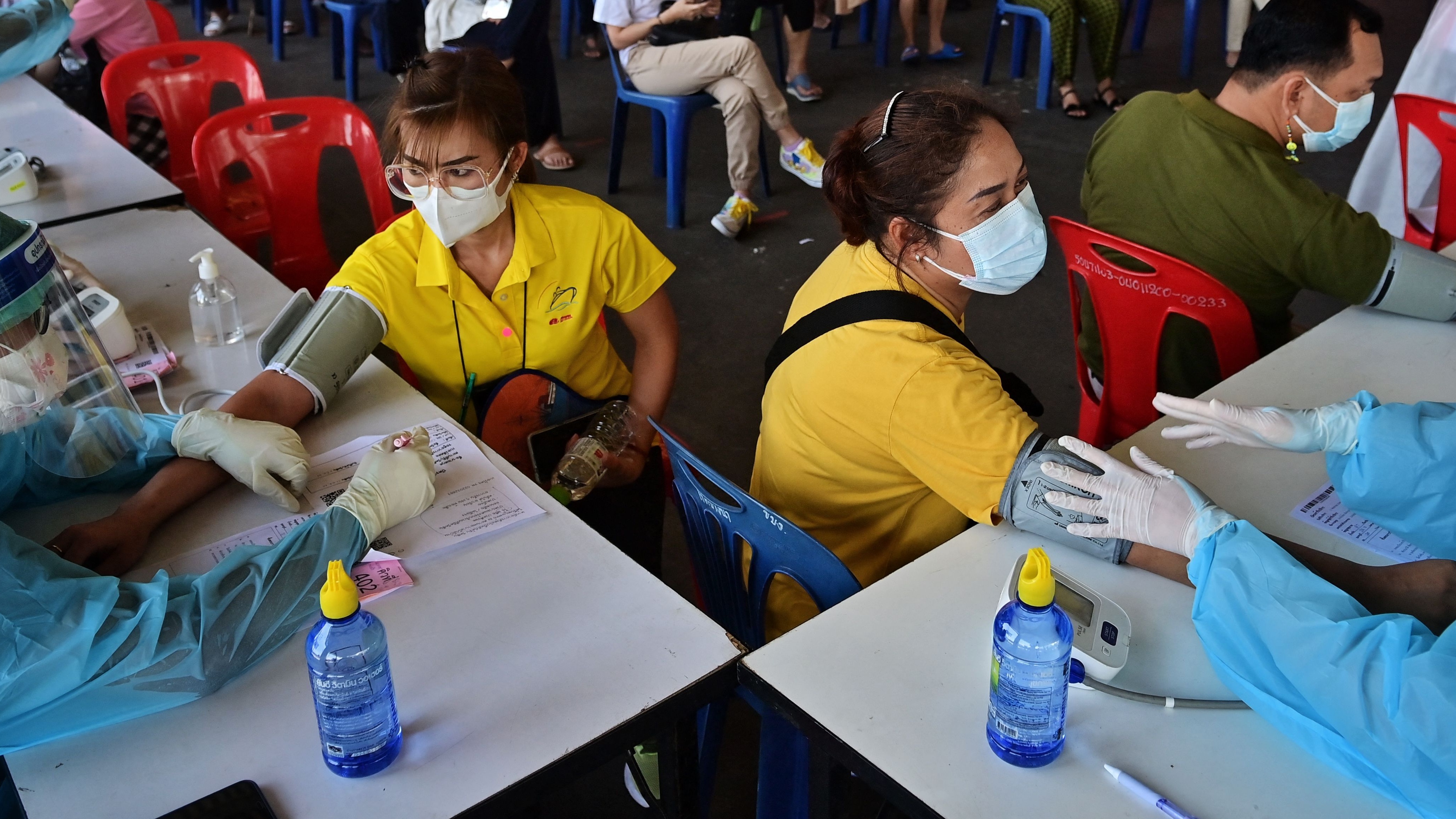 Medical staff administer Covid vaccines in Bangkok, Thailand