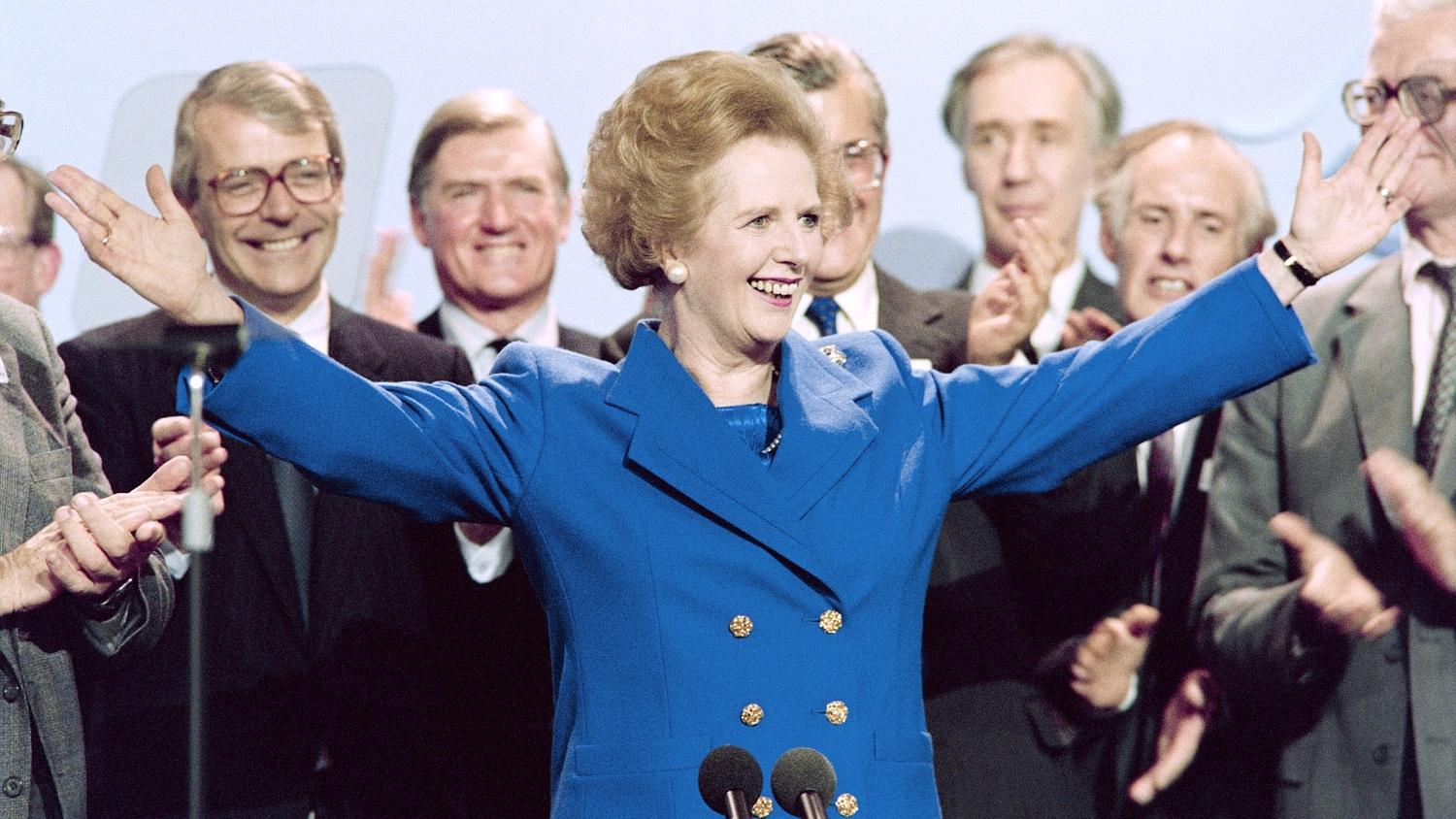 Margaret Thatcher with her cabinet