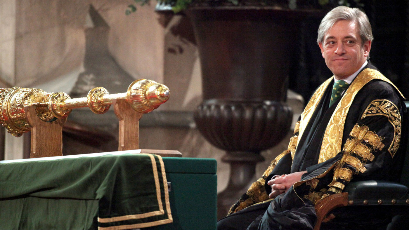 John Bercow attends an address by Queen Elizabeth II at Westminster Hall in 2012 